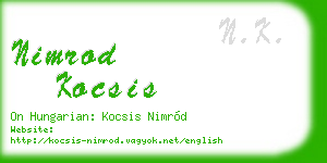 nimrod kocsis business card